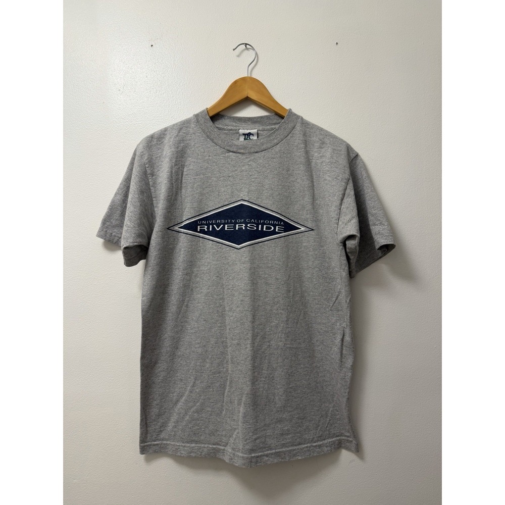 Vintage UC Riverside Striped Short Sleeve Graphic T Shirt Size Medium 90s UCR